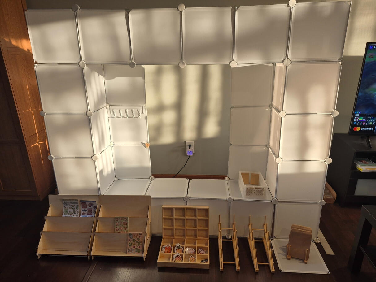 Unfinished booth